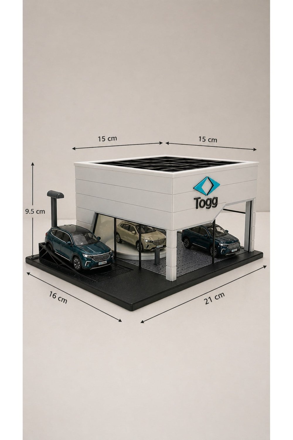 Maket TOGG Showroom Tasarımlı Galeri Diorama Araç Sergileme Garajı ( ARAÇLAR DAHİL DEĞİLDİR)