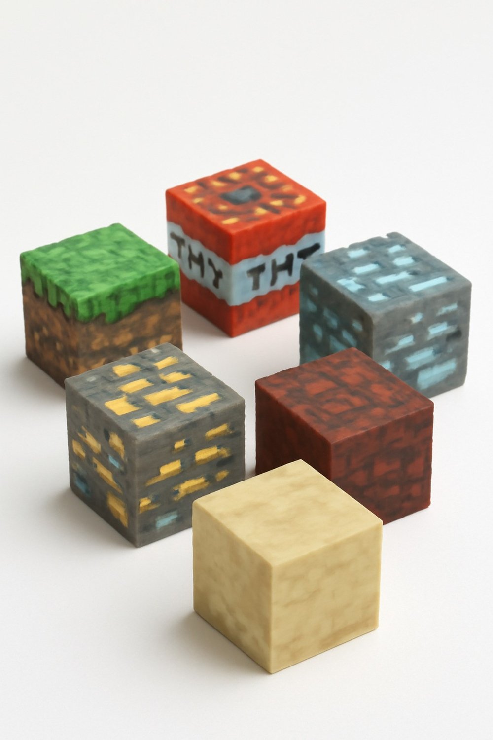 Minecraft Blok Mini Seti 6lı Koleksiyon Figür 3D Baskı