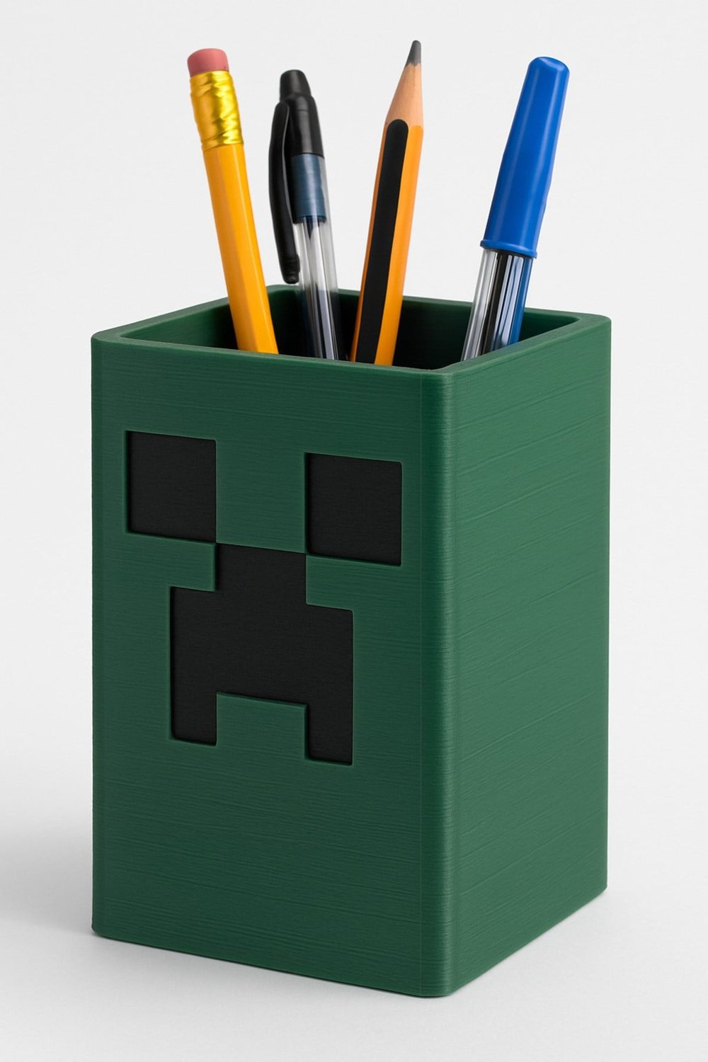 Minecraft Creeper Kalem Kutusu Masaüstü Organizer 3D Baskı
