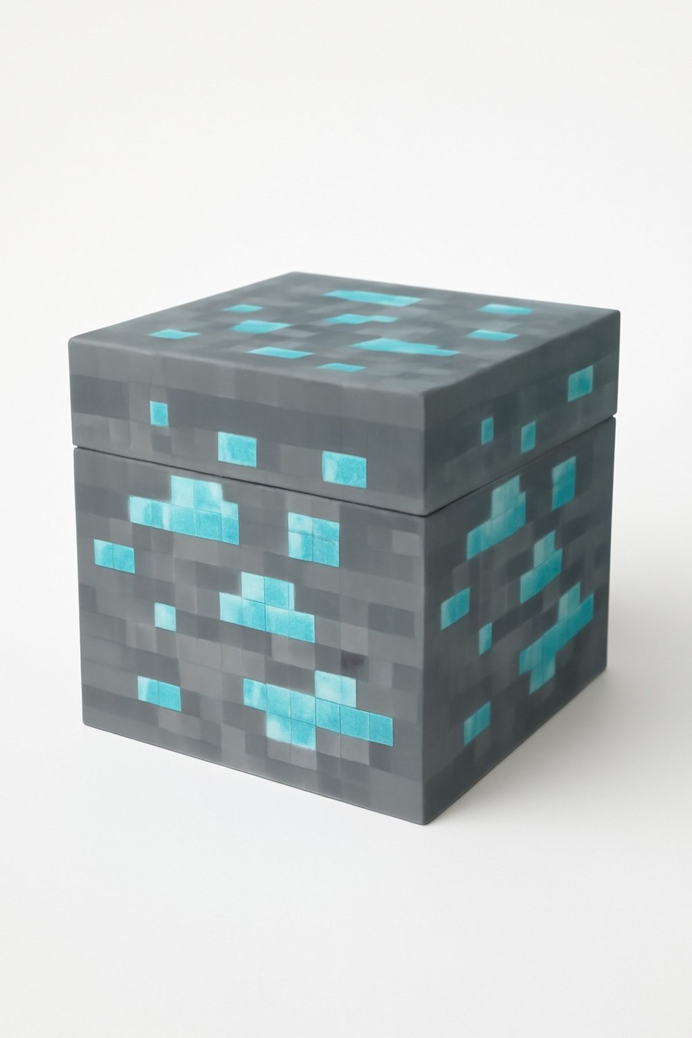 Minecraft Diamond Ore Kapaklı Kutu Saklama 3D Baskı