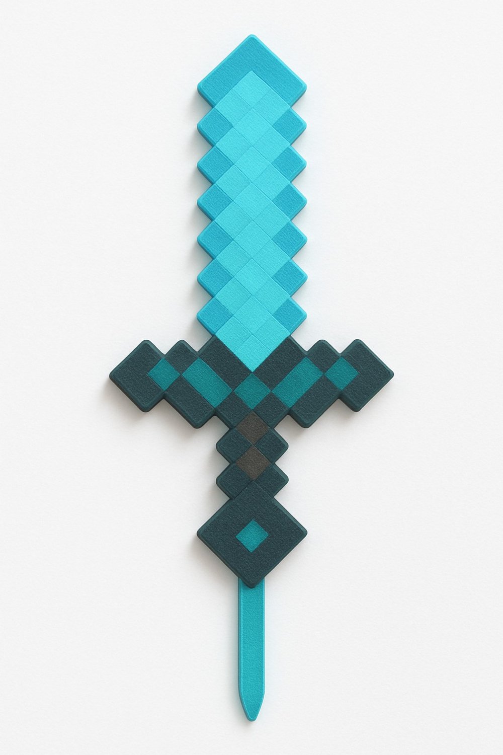 Minecraft Diamond Sword Pasta Süsü Doğum Günü Dekor 3D Baskı
