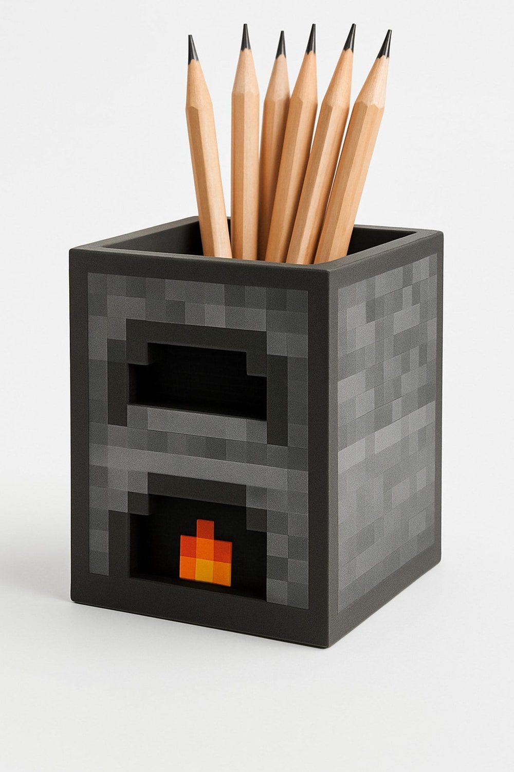 Minecraft Furnace Fırın Kalemlik Masaüstü Organizer 3D Baskı