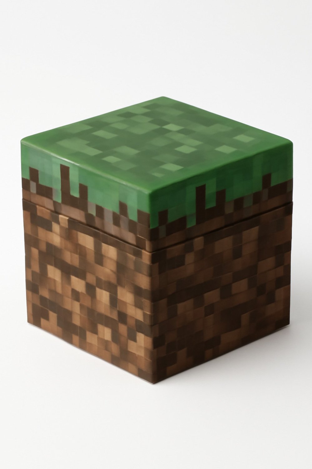 Minecraft Grass Block Kapaklı Kutu Saklama 3D Baskı