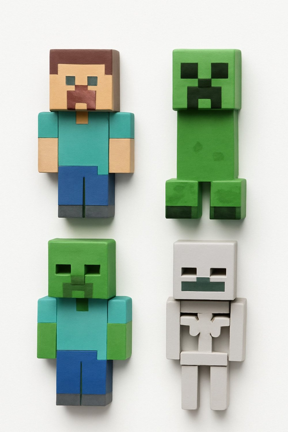 Minecraft Piksel Karakter Mıknatıs Seti Buzdolabı 3D Baskı
