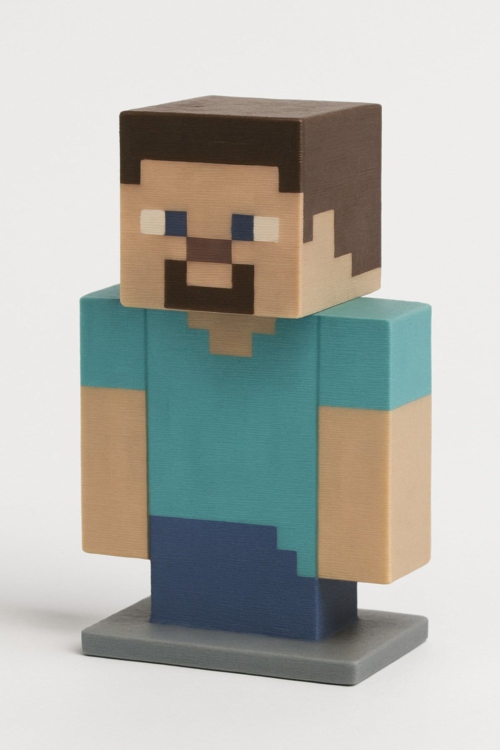 Minecraft Piksel Steve Bust Heykelciği Masa Dekor 3D Baskı