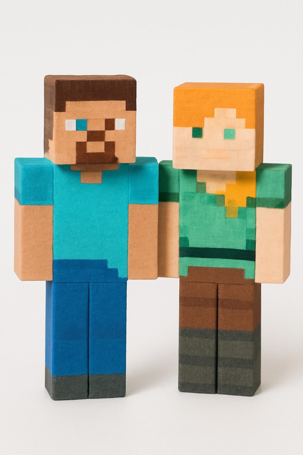 Minecraft Steve Alex İkili Pasta Süsü Figürü 3D Baskı