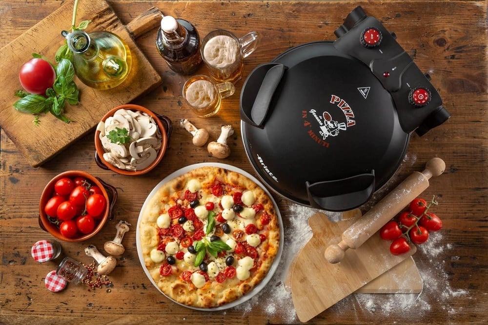 Ariete Pizza Fırını 1200W 400°C Doğal Taş Pişirme Plakalı Siyah 0917/00