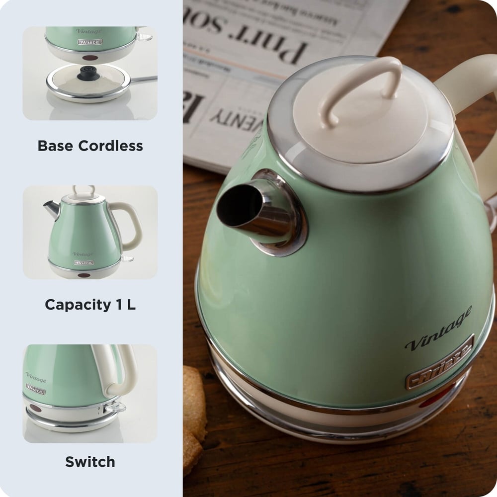 Ariete Vintage 1,7L Su Isıtıcı - Yeşil 2869/04