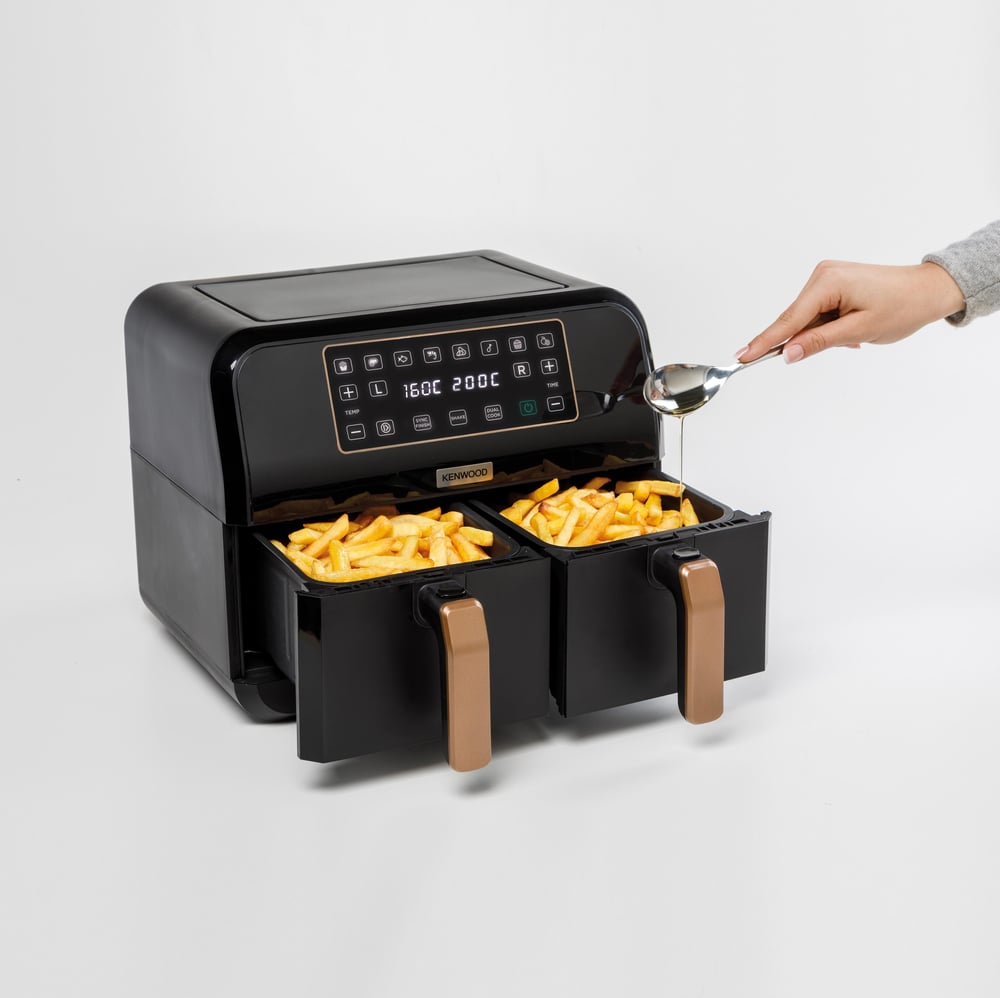 Kenwood Dual BK Copper Çift Pişirme Hazneli Sıcak Hava Fritözü HFP70.000BK