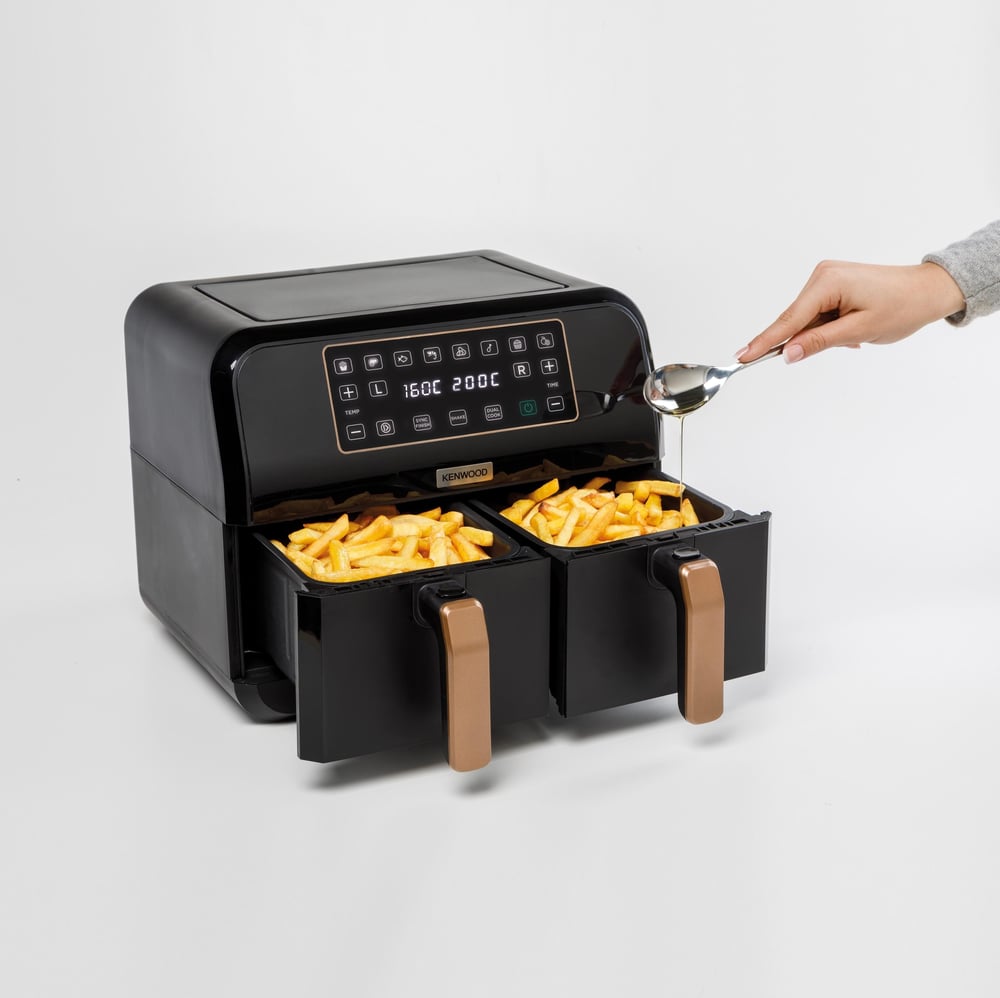 Kenwood Dual BK Copper Çift Pişirme Hazneli Sıcak Hava Fritözü HFP70.000BK