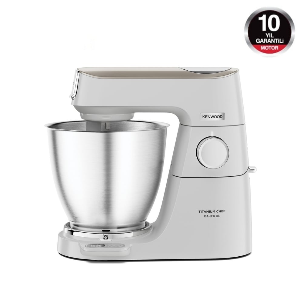 Kenwood Titanium Chef Baker XL Mutfak Şefi 7 Lt Geniş Hazne Beyaz KVL65.001WH + KAX71.000WH Dondurma Aparatı Hediyeli