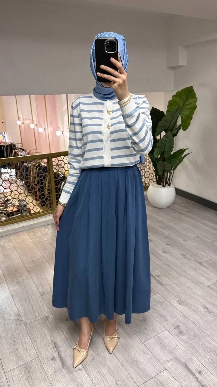 Ghisa 3620H3313 Ekru Mavi Hırka