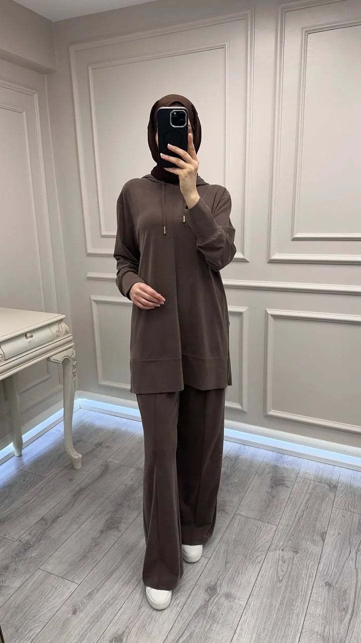 Hilay HLY0126Y101.004 Kahve Oslo Yanları Fermuarlı Takım