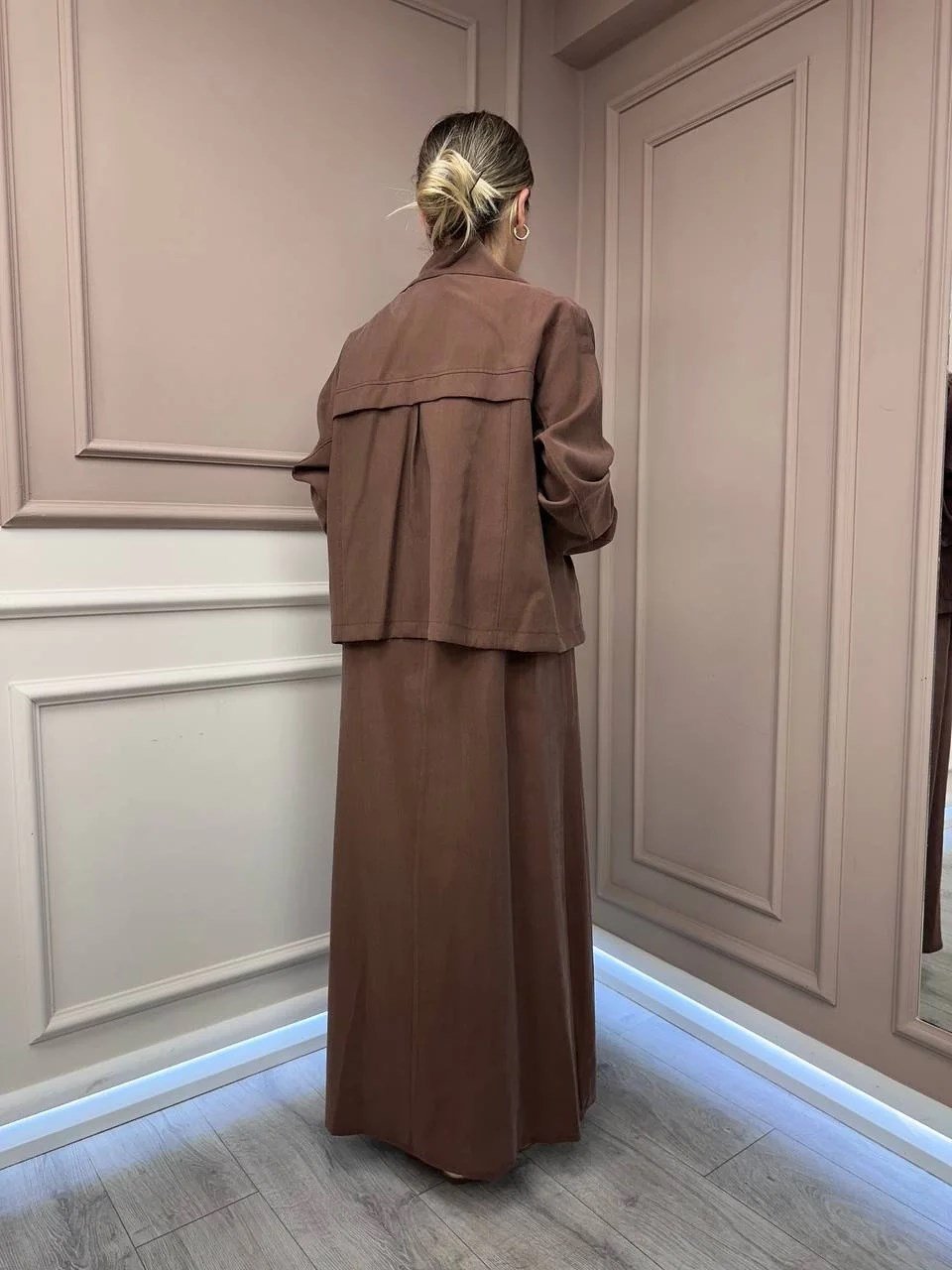 Lisa Exclusive 5096 Kahve Ceketli Elbise