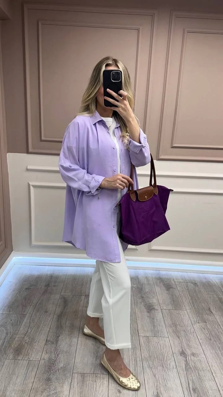 Magazin 7351 Lila Tensel Gömlek