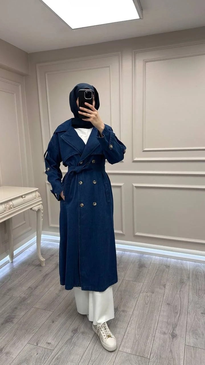 Magazin 7407 Koyu Mavi Tensel Trenç