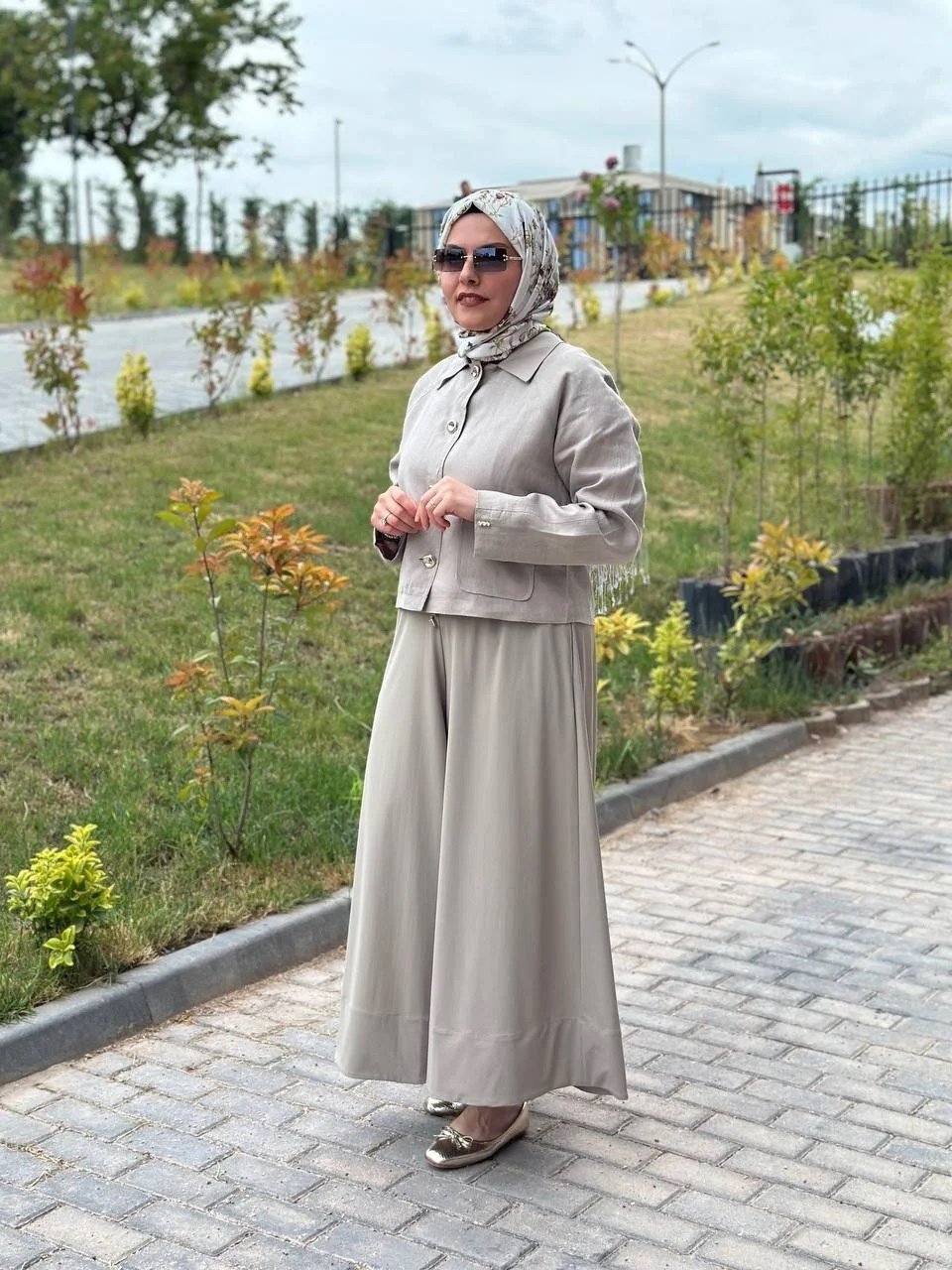 Miss Dalida 2268256 Taş Gömlek Yaka Cepli Keten Ceket