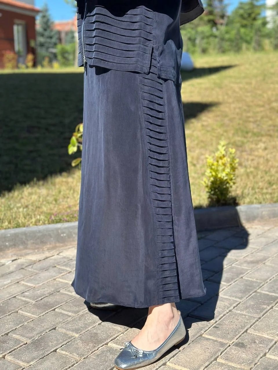 Miss Dalida T26Y-2013 Lacivert Katlama Detaylı Etek