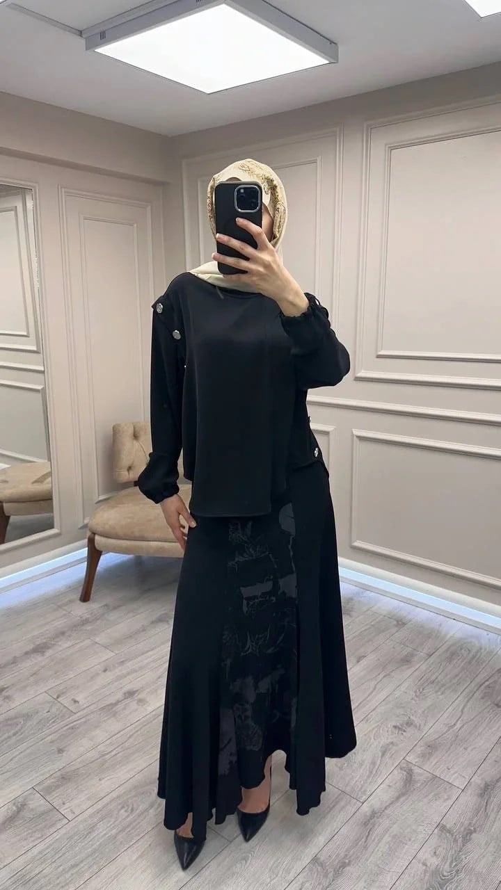 Misswhence 38032 Siyah Etekli Takım