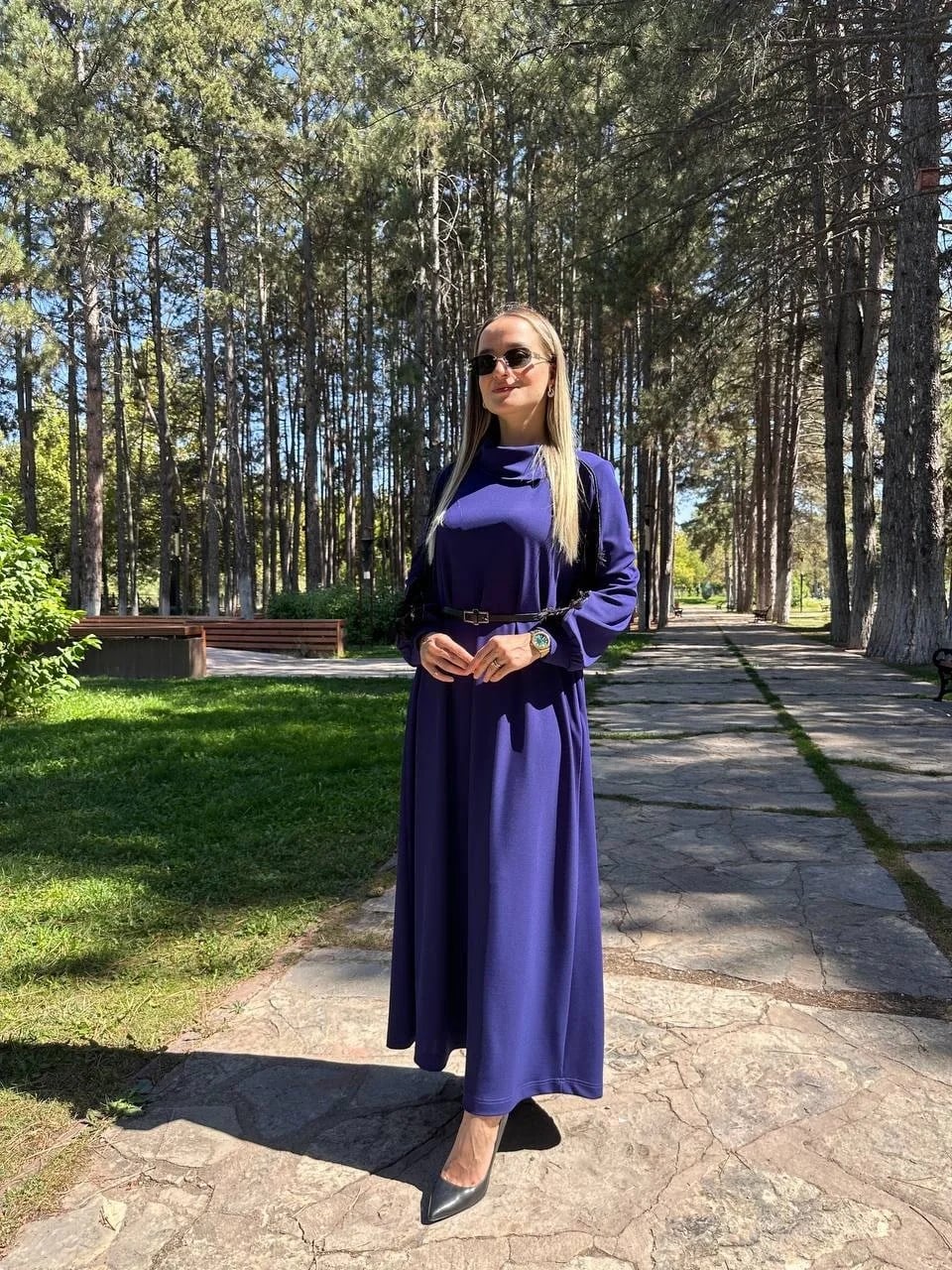 Misswhence 38800 Mor Kadife Detaylı Elbise