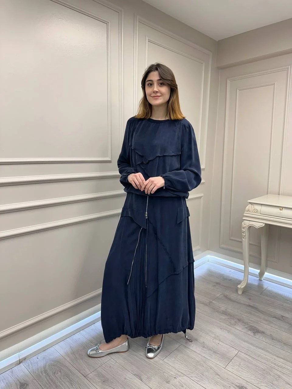 Misswhence 39020 Lacivert Eteği Fermuar Detaylı Takım
