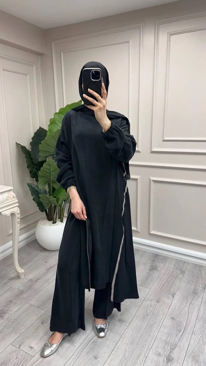 Misswhence 39031 Siyah Fermuar Detaylı Tunik