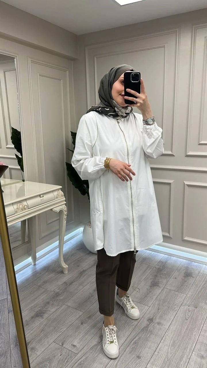 Misswhence 39302 Beyaz Poplin Gömlek