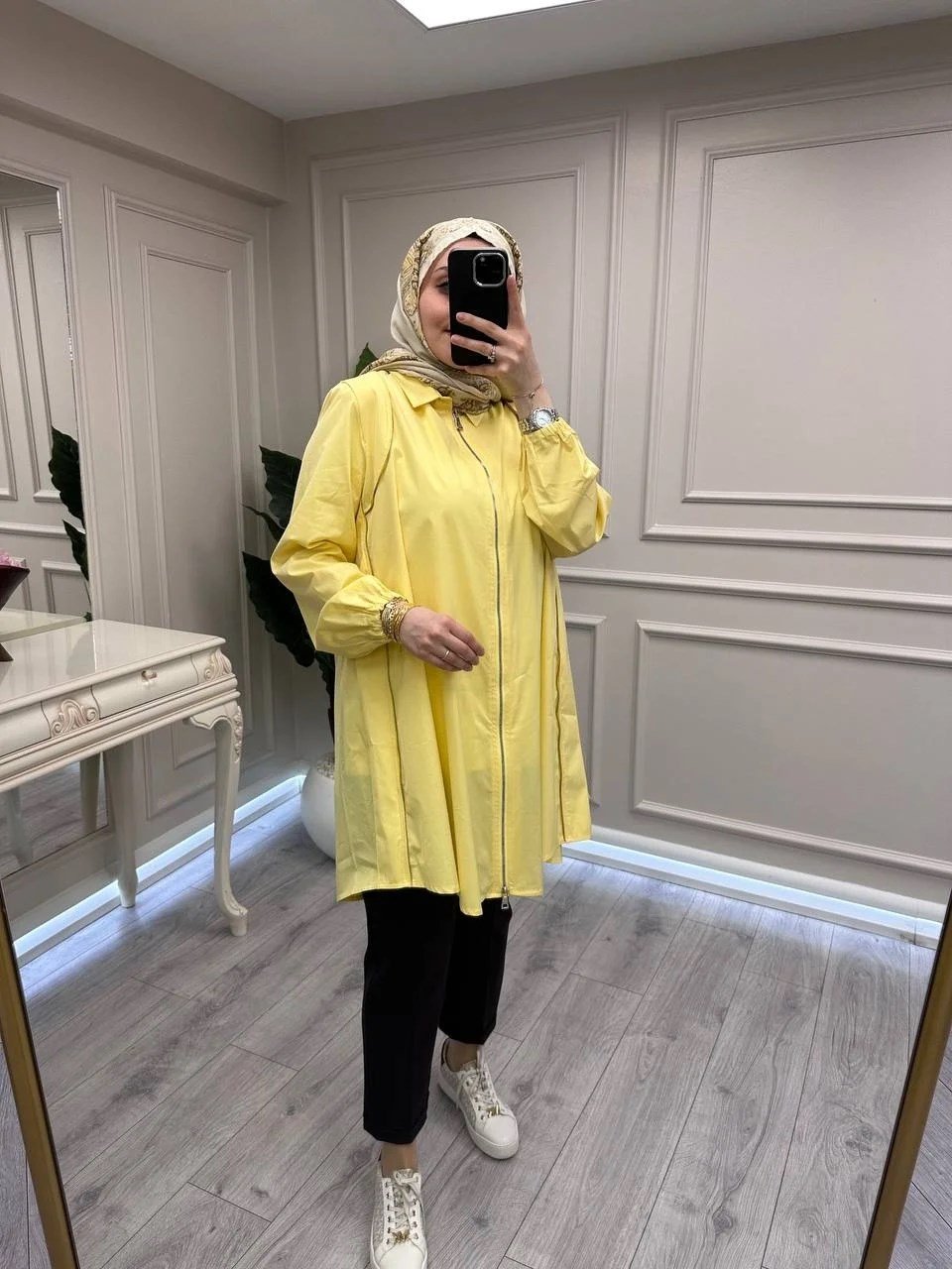 Misswhence 39302 Sarı Poplin Gömlek