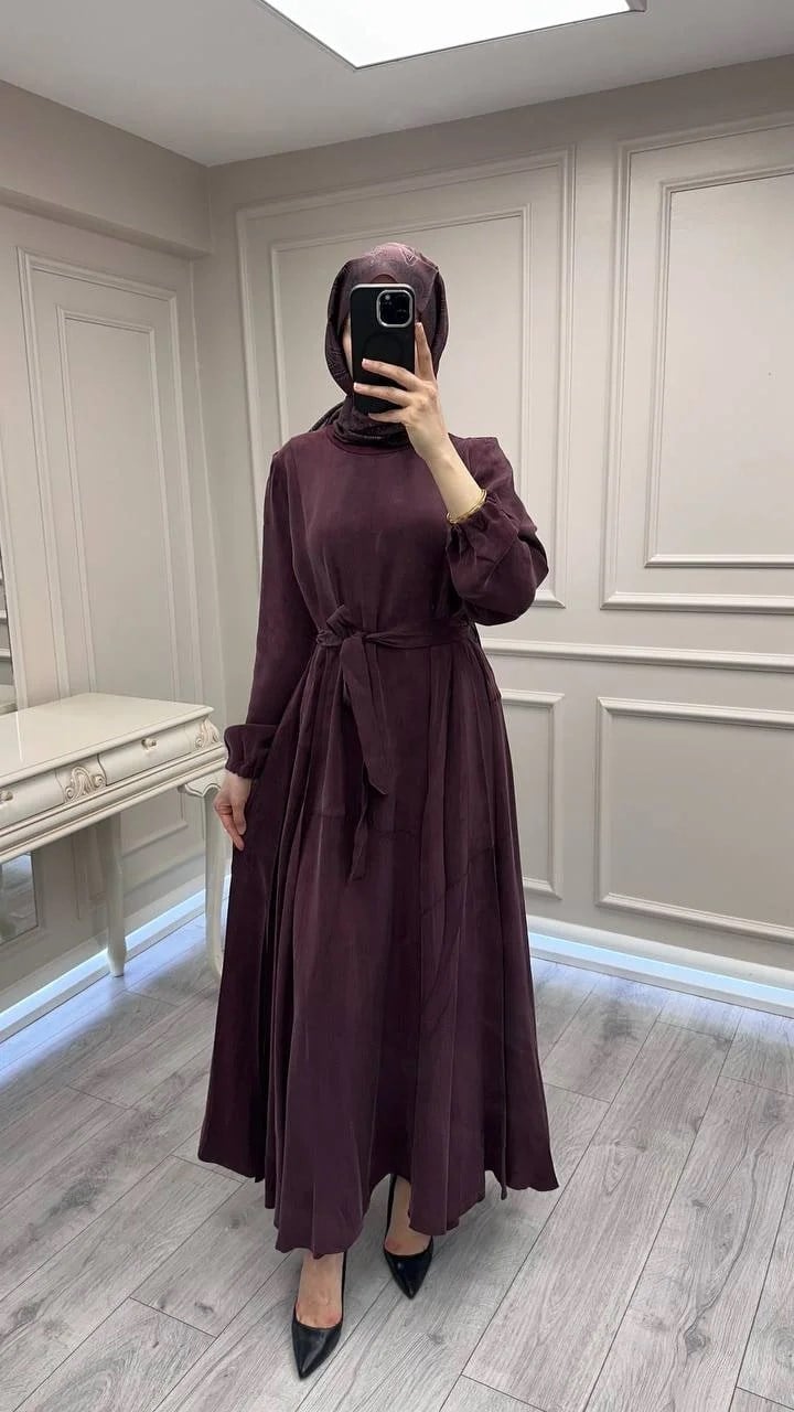Misswhence 39842 Bordo Cupro Elbise