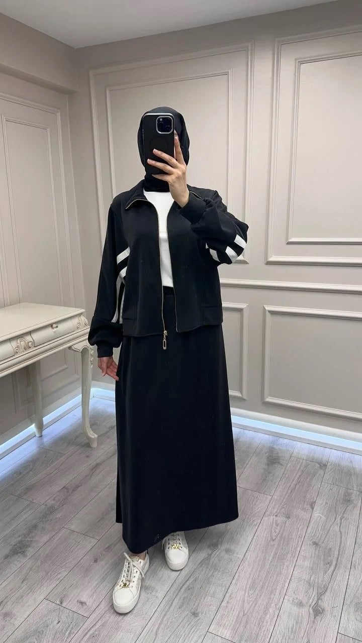 Nuss Triko 26Y1096 Siyah Etekli Takım