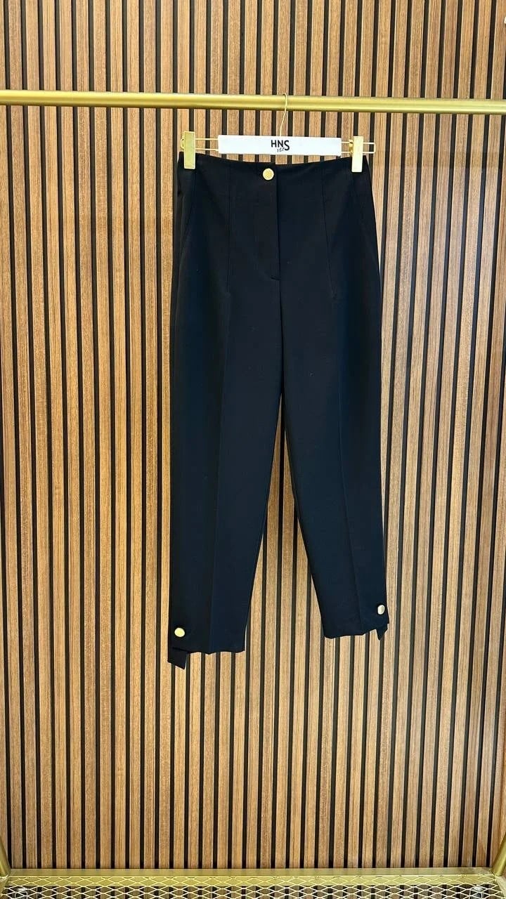 Yusuf Özdemir 25Y1543 Siyah Düğme Detaylı Pantolon