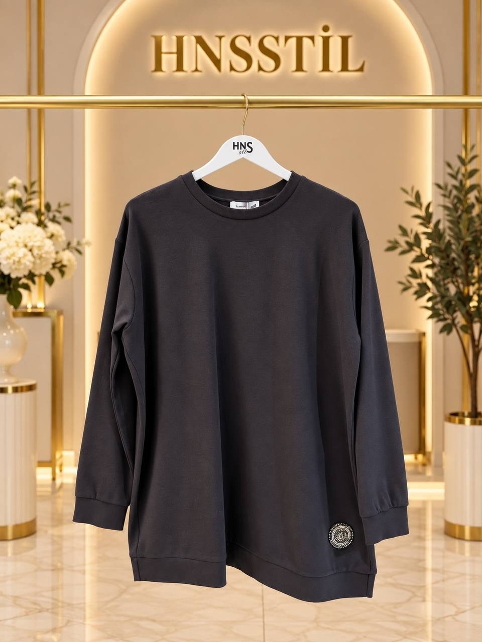 Ceremony 26K172 Kahve Logo Detaylı Sweat