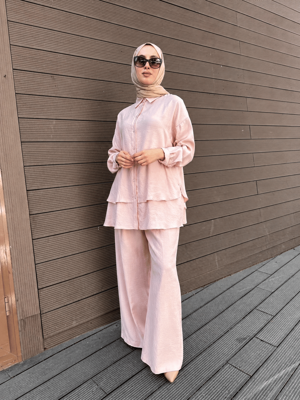 Ceremony 26Y967 Pembe Bluzun Arkası Yırtmaçlı Takım