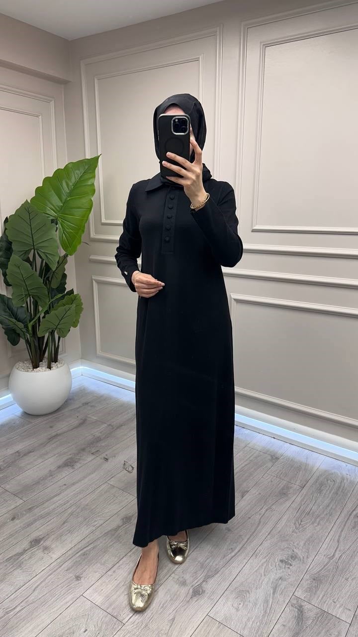 Miss Dalida 3264101 Siyah Triko Elbise 