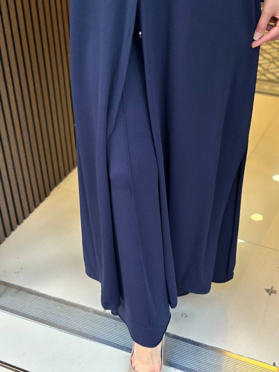 Miss Dalida 3267009 Lacivert Önü Fitilli Bol Paça Triko Pantolon