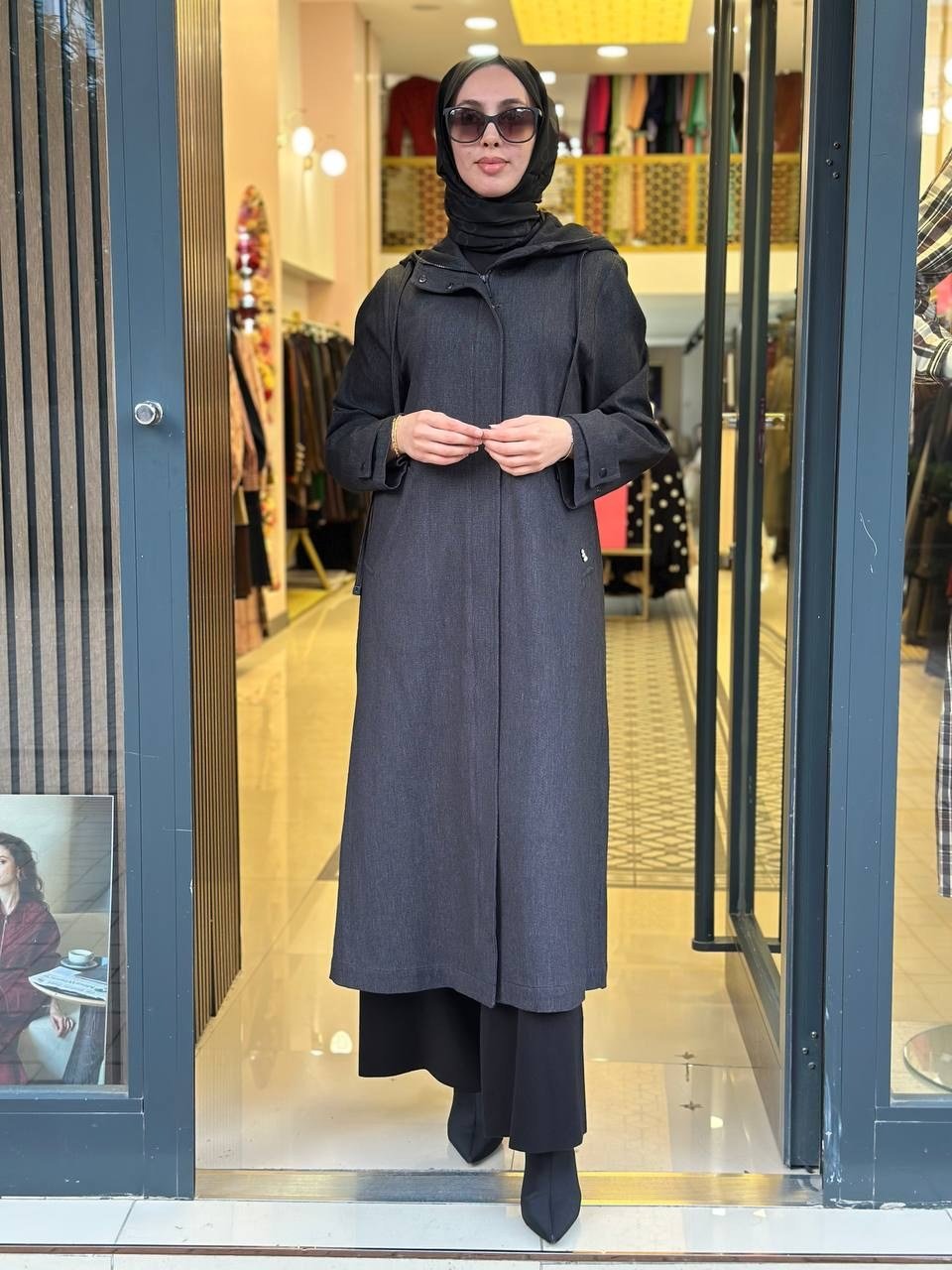 Miss Dalida 3268277 Siyah Kapşonlu Kap