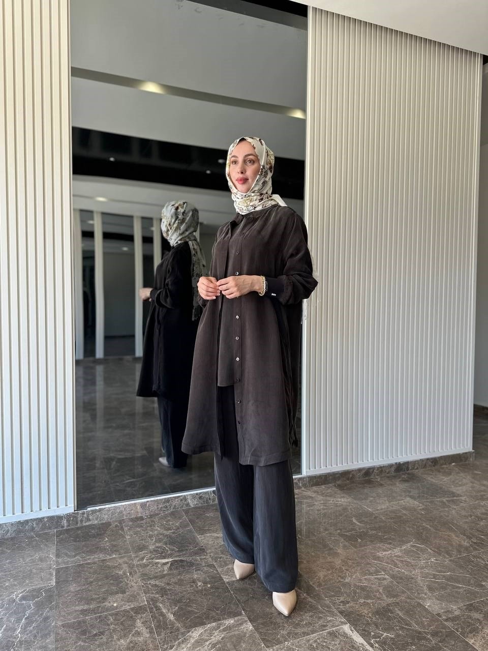 Miss Dalida T26Y-8008 Kakao Hakim Yaka Cepli Cupro Kap