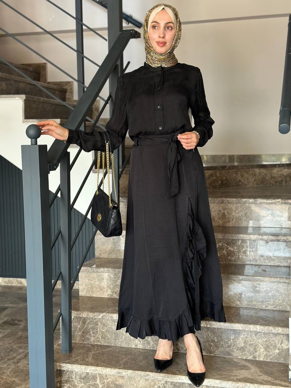 Misswhence 39032 Siyah Etekli İkili Takım
