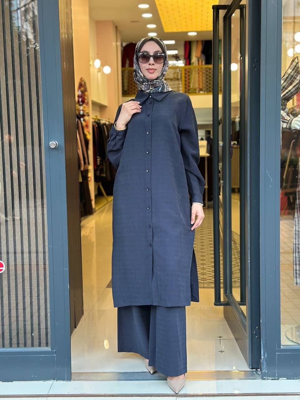Nuss Triko 27K1096 Lacivert Uzun Tunik Takım
