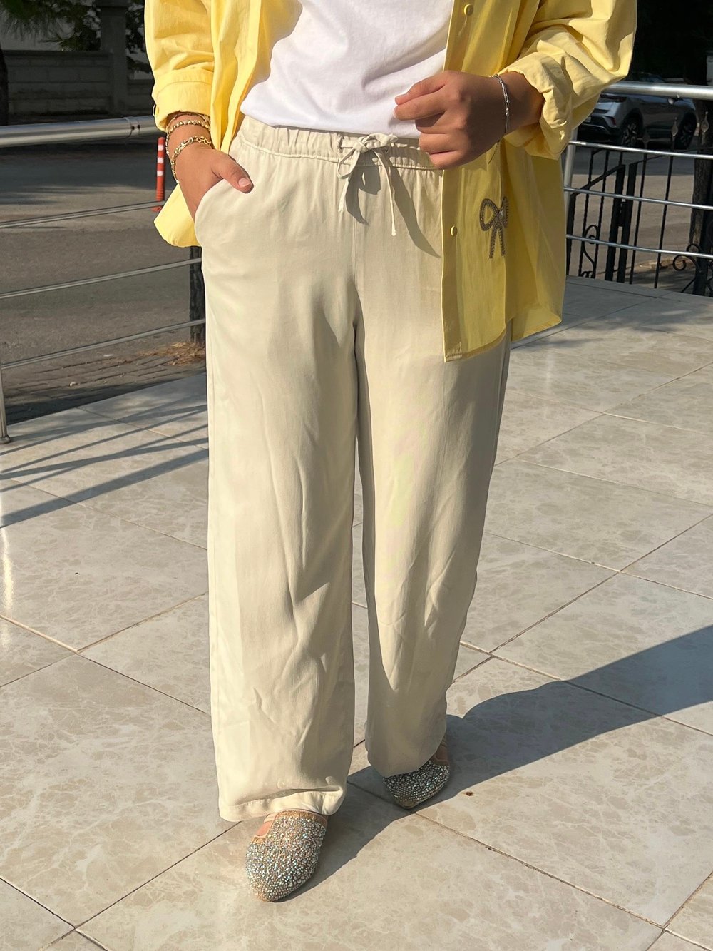 TENSEL BOL PANTALON KREM