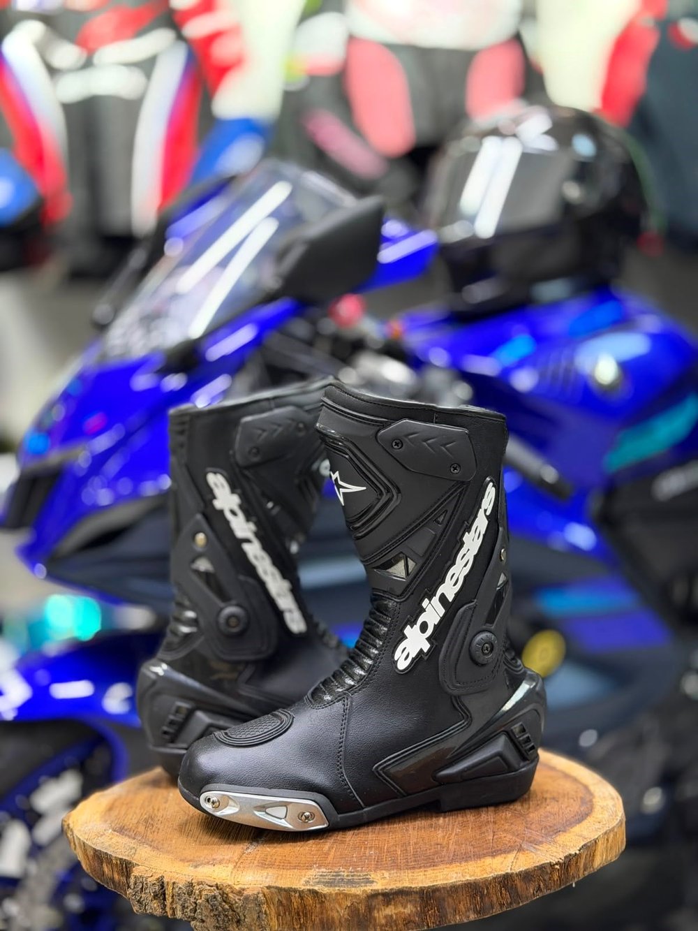 Alpinestars Deri Botu Siyah-Beyaz