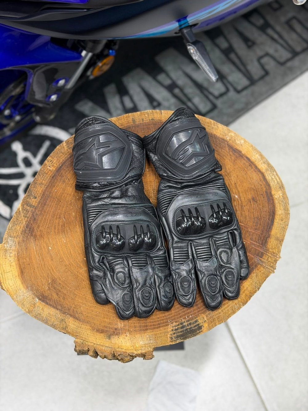 Alpinestars Deri Eldiveni Full Siyah