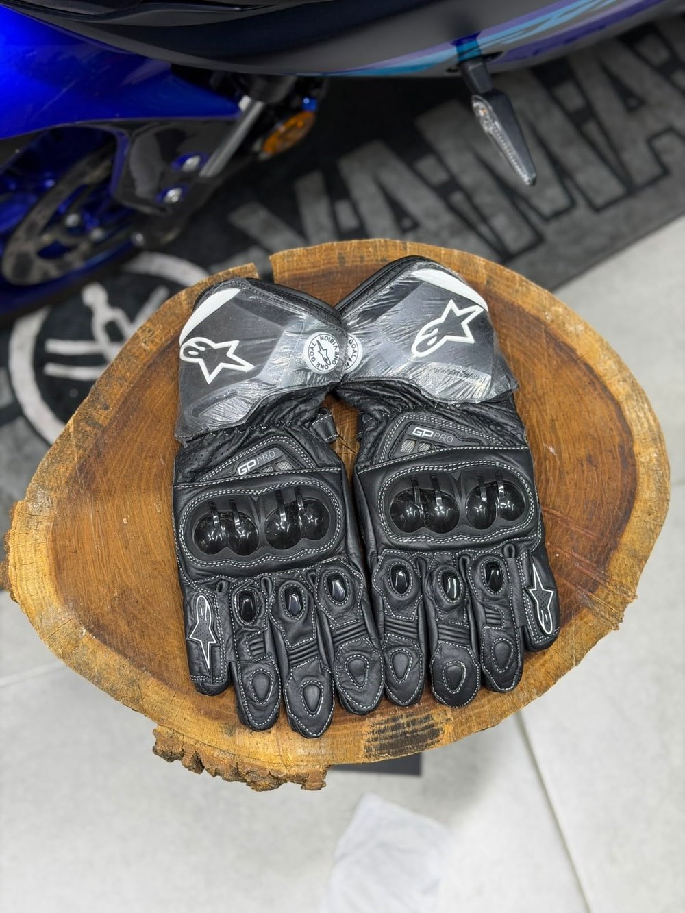 Alpinestars Deri Eldiveni Siyah-Beyaz