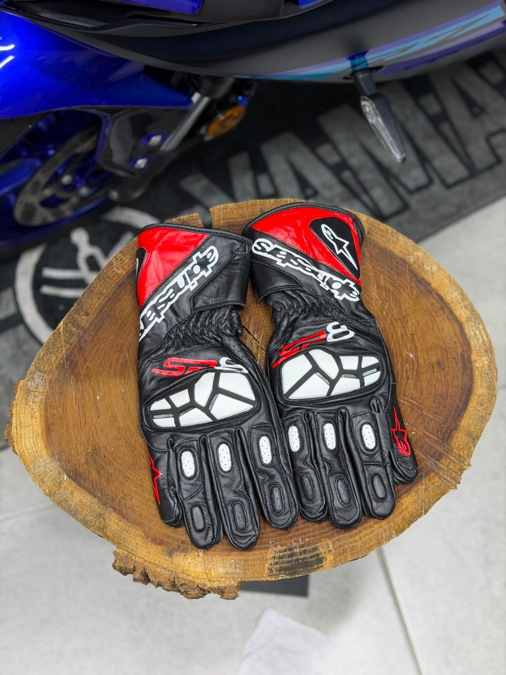 Alpinestars Deri Eldiveni Sp8 Siyah-Kırmızı