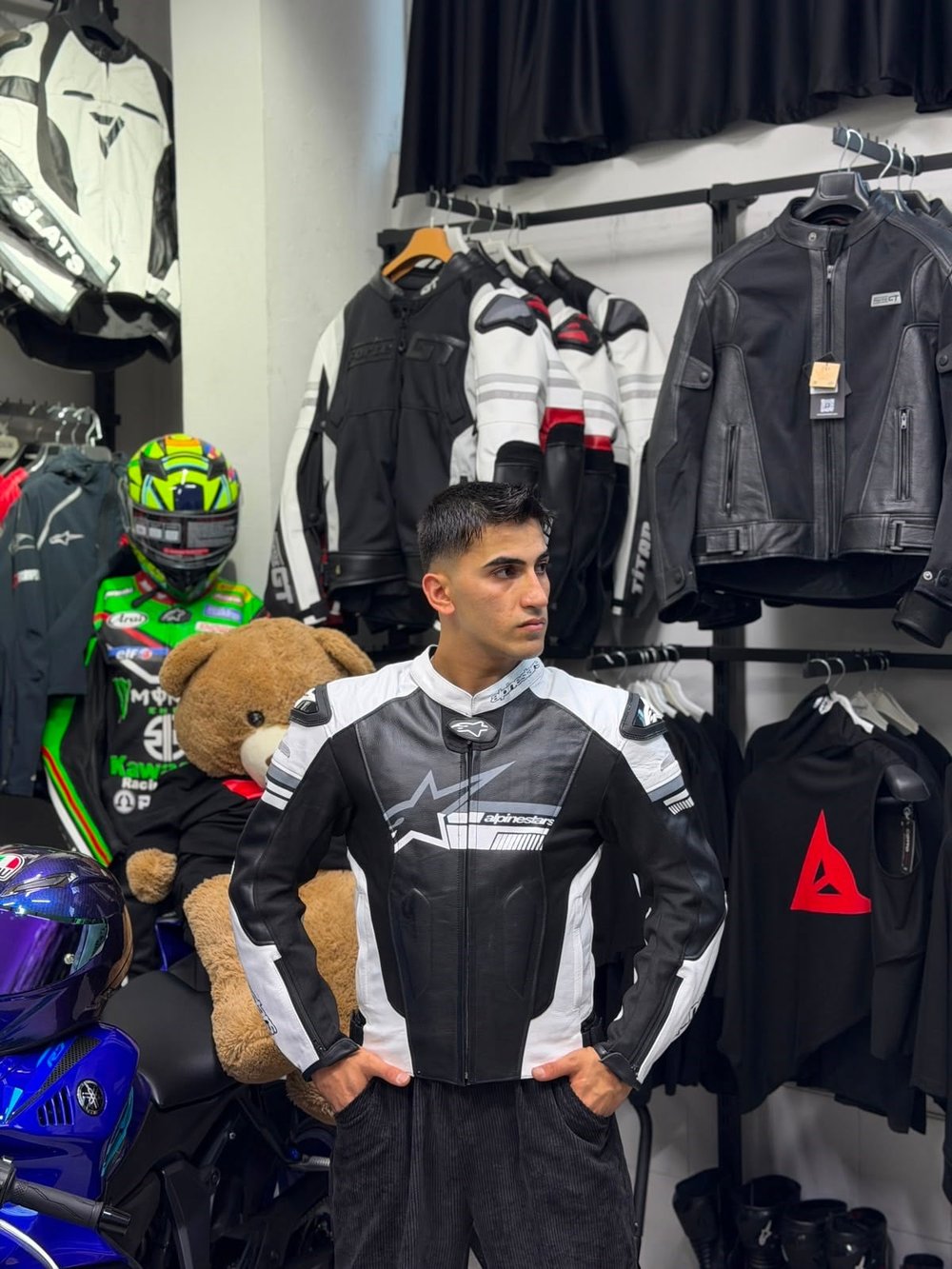 Alpinestars Deri Motosiklet Ceketi Slid Hörgüçsüz