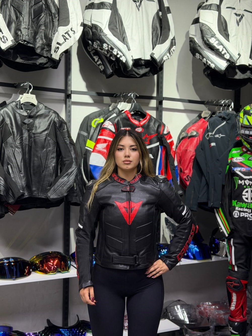 Dainese Kadın Deri Siyah-Kırmızı