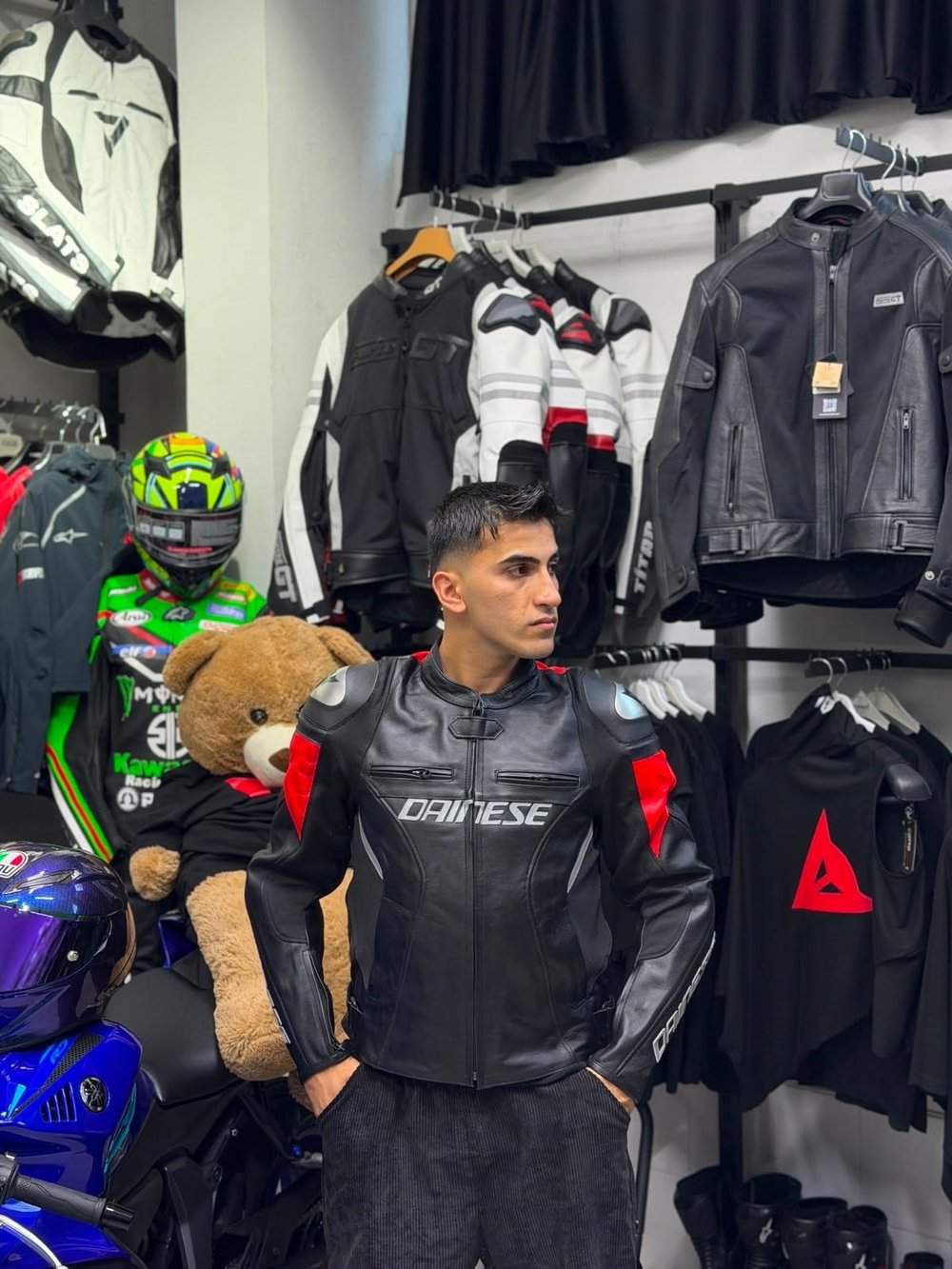 Dainese Premium Hörgüçsüz Deri Ceketi Kırmızı