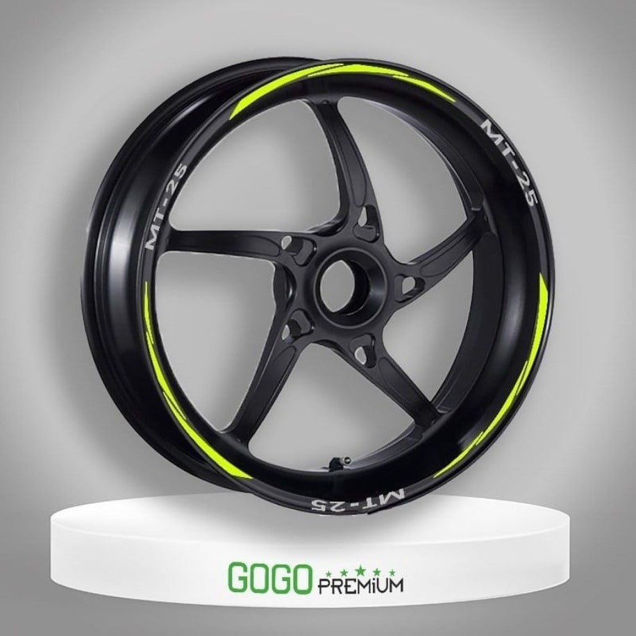 Fluoresan Sarı Yamaha MT-25 Uyumlu 1 Set Jant Şeridi