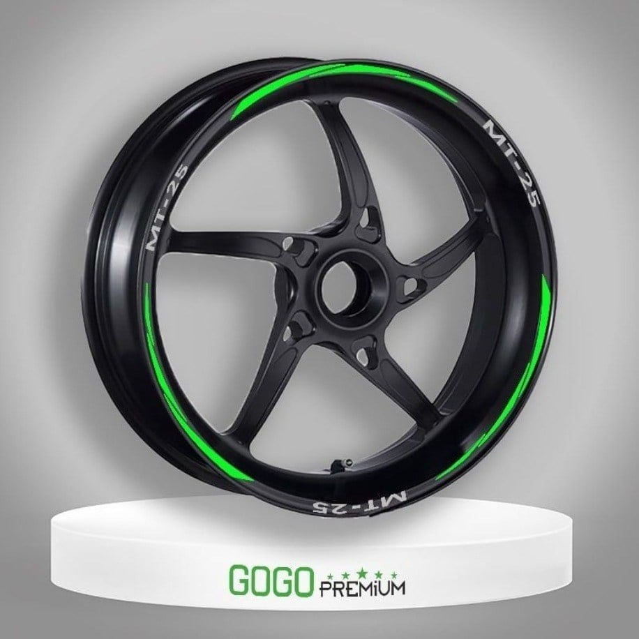 Fluoresan Yeşil Yamaha MT-25 Uyumlu 1 Set Jant Şeridi