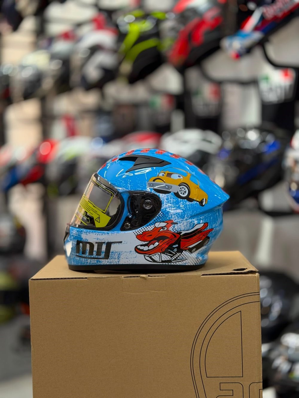 MT Kids Speed Racer Mavi Çocuk Motosiklet Kaskı